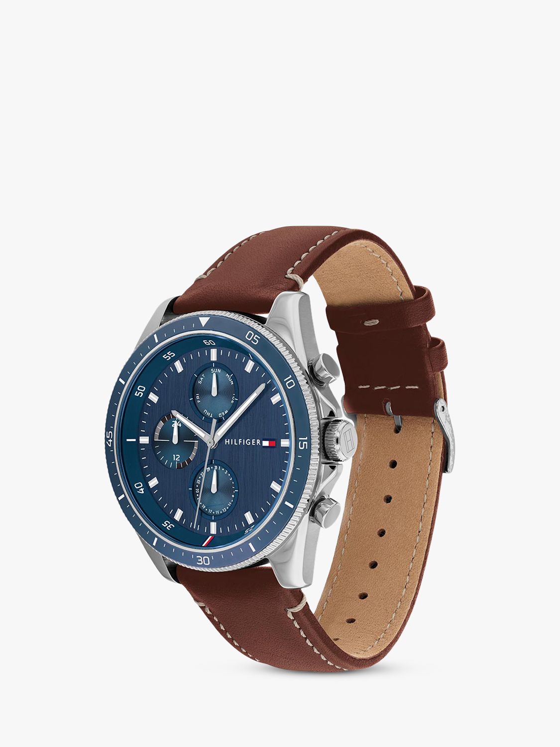 Buy Tommy Hilfiger Men's Chronograph Leather Strap Watch Online at johnlewis.com
