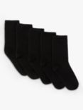John Lewis ANYDAY Women's Cotton Mix Ankle Socks, Pack of 5, Black
