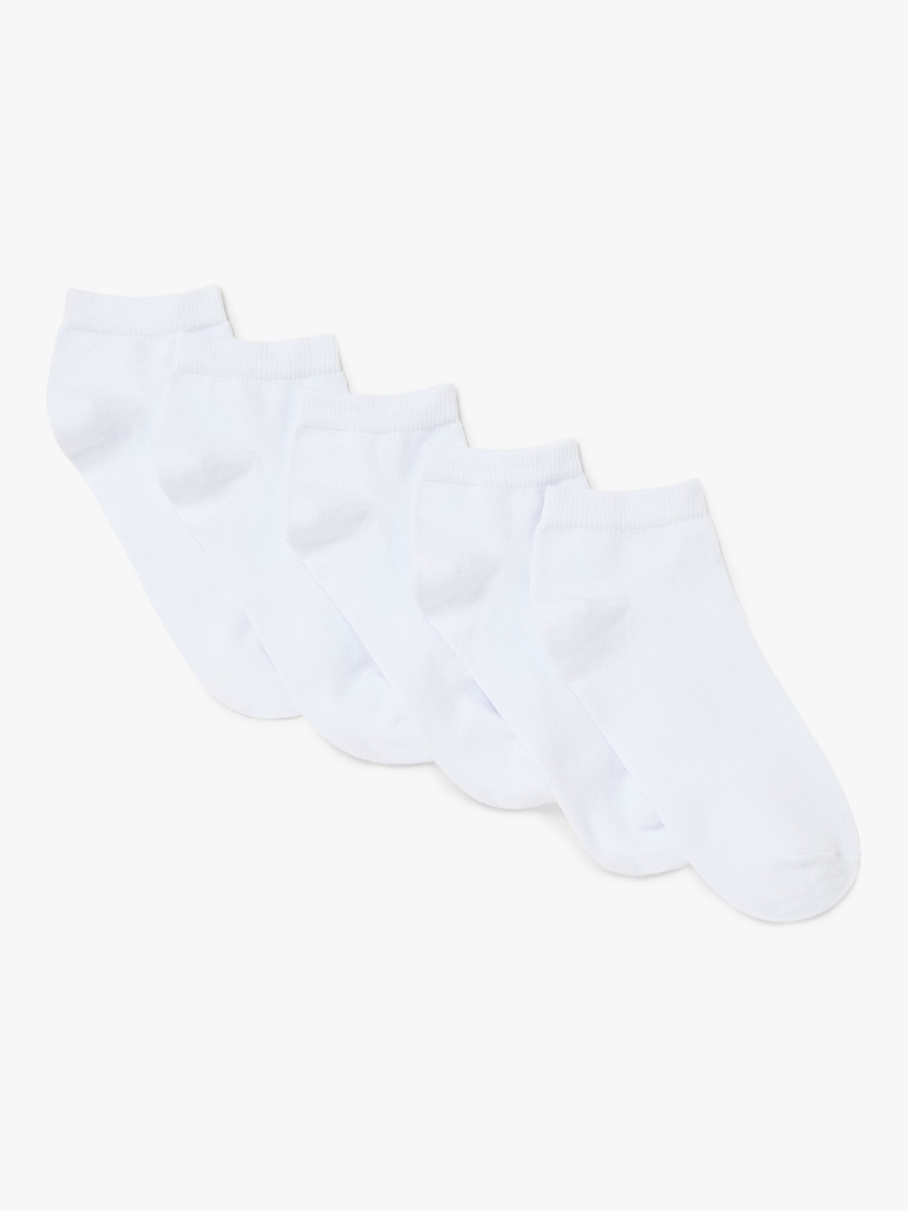 John Lewis ANYDAY Women's Cotton Mix Plain Trainer Socks, Pack of 5 ...