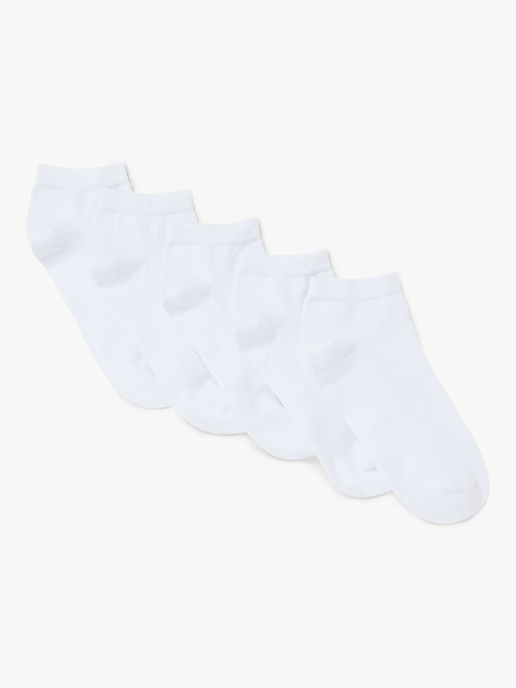Buy John Lewis ANYDAY Women's Cotton Mix Plain Trainer Socks, Pack of 5, White Online at johnlewis.com