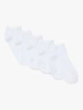 ANYDAY John Lewis & Partners Women's Cotton Mix Plain Trainer Socks, Pack of 5, White