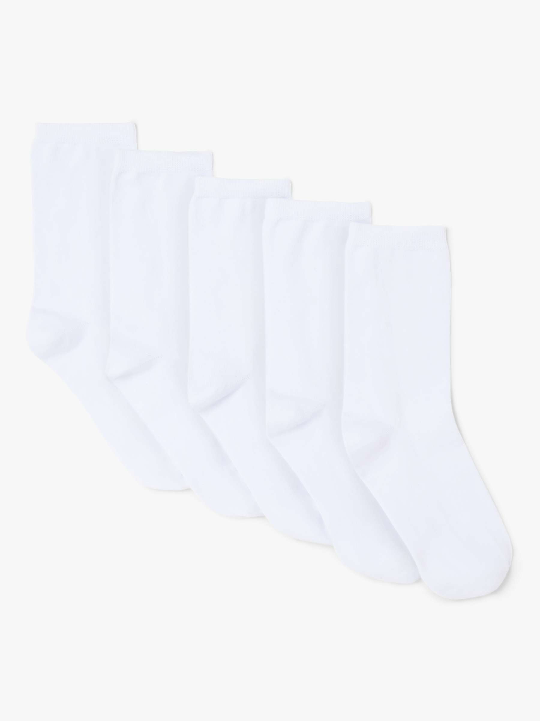 Buy John Lewis ANYDAY Women's Cotton Mix Plain Ankle Socks, Pack of 5, White Online at johnlewis.com