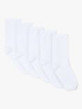 ANYDAY John Lewis & Partners Women's Cotton Mix Plain Ankle Socks, Pack of 5, White