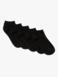 John Lewis ANYDAY Women's Cotton Mix Trainer Socks, Pack of 5, Black