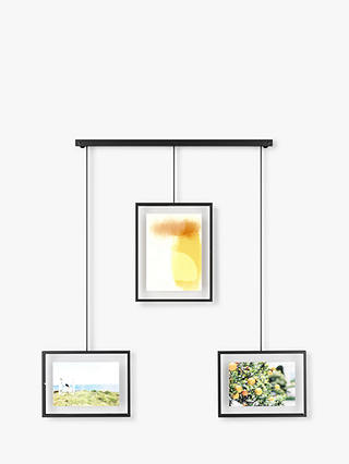 Umbra Exhibit Multi Hanging Photo Frame Display, 3 Photo, Black