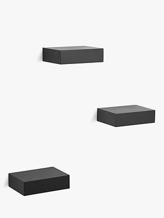 Umbra Showcase Floating Shelves Set Of 3, Black Floating Shelves Set Of 3