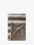 John Lewis & Partners Stripe Faux Fur Fleece Throw, Brown