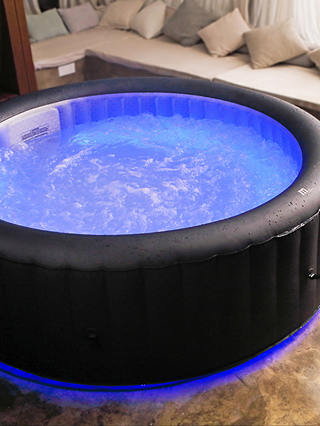 MSpa Aurora LED Colour Lights Quick-Heating Round Inflatable Hot Tub with Filter Pack, Chemicals & Cover Bundle, 6 Person