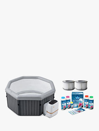 MSpa Tuscany Quick-Heating UV-Sanitised Hot Tub with Filter Pack, Chemicals & Cover Bundle, 6 Person