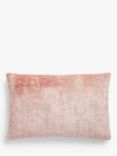 John Lewis Distressed Velvet Cushion, Mid Pink