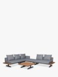 4 Seasons Outdoor Endless 6-Seater Garden Lounging Table & Chairs Modular Set, FSC-Certified (Teak Wood), Anthracite/Natural