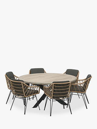 6 Seater Round Garden Dining Table, Round 4 Person Dining Table And Chairs Set Of