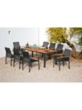 Barlow Tyrie Aura 8-Seater Teak Wood Garden Dining Table & Chairs Set, Charcoal/Natural