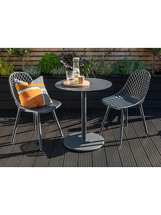 KETTLER Café Milano 2-Seater Garden Bistro Table & Chairs Set, Grey