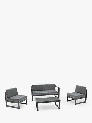 Menos by KETTLER Versa 4-Seat Garden Lounging Table & Chairs Set, Grey