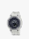 Casio GA-2100SKE-7AER Men's G-Shock Resin Strap Watch, Clear/Black