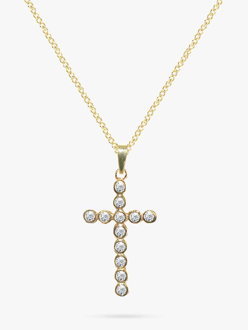 Buy E.W Adams 9ct Gold Diamond Cross Pendant Necklace Online at johnlewis.com