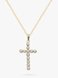 E.W Adams 9ct Gold Diamond Cross Pendant Necklace