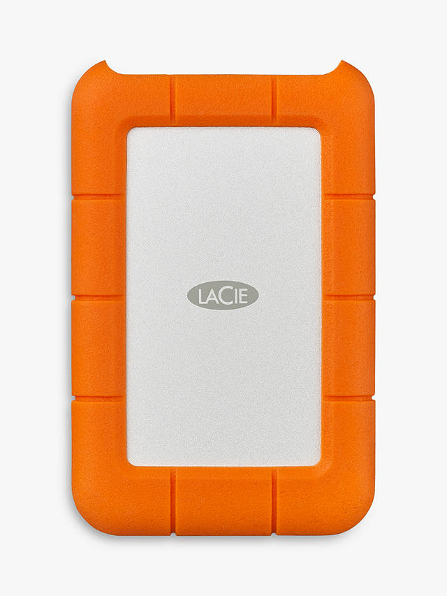 LaCie Rugged External Hard Disk Drive, 2TB, USB Type-C, Orange