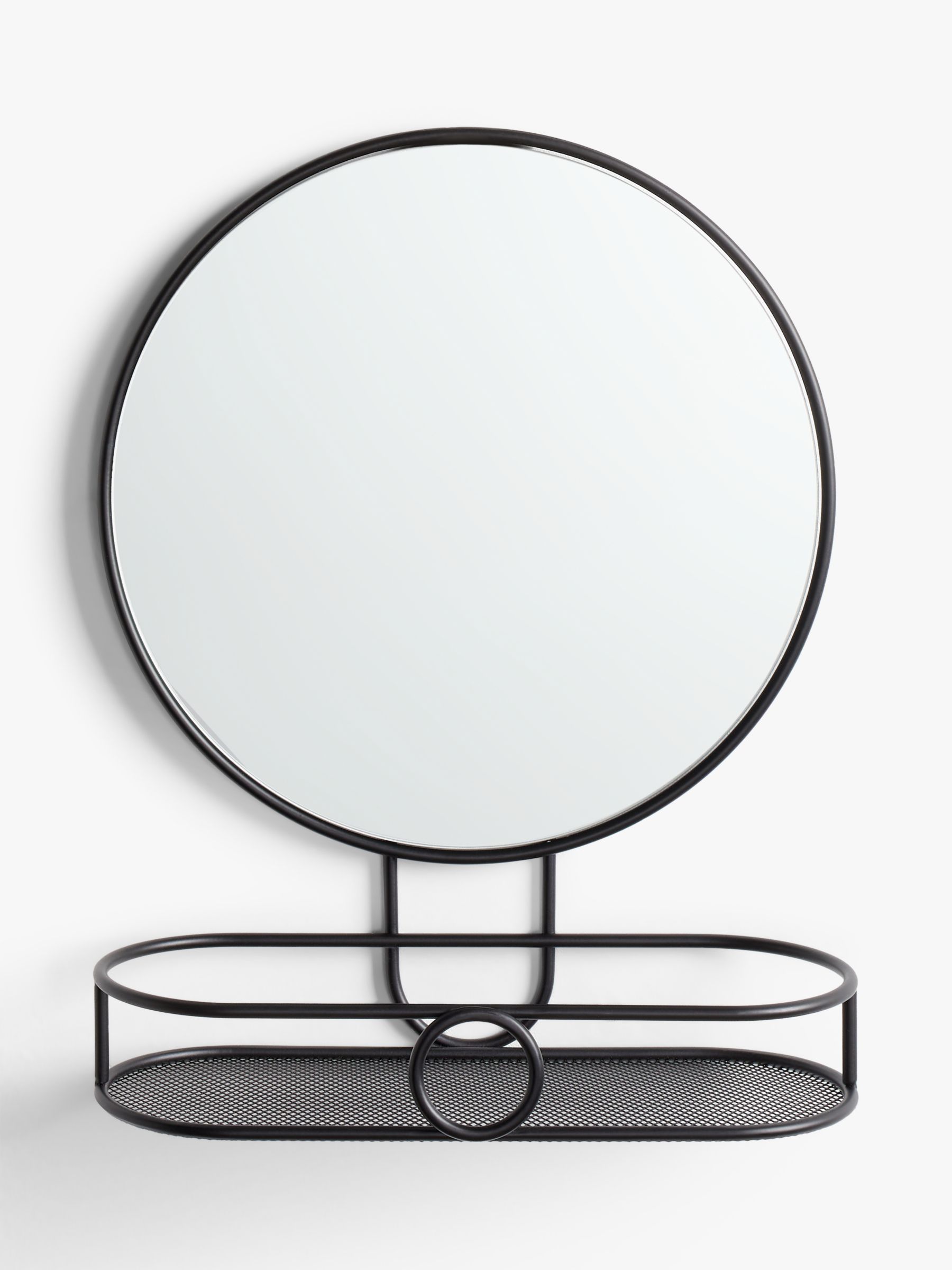 Anyday John Lewis Partners Round, White Bathroom Mirrors With Shelf