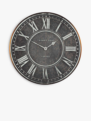Thomas Kent Flo Map Ogue Wall Clock Black - Gallery Solutions Oversized Black And Bronze Metal Wall Clock
