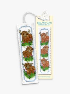 Textile Heritage Highland Coos Bookmark Counted Cross Stitch Kit