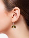 Be-Jewelled Baltic Amber Round Tree Drop Earrings, Silver/Multi