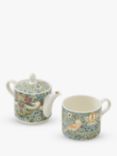 Morris & Co. Spode Strawberry Thief Tea-For-One Teapot, 280ml, Blue/Multi