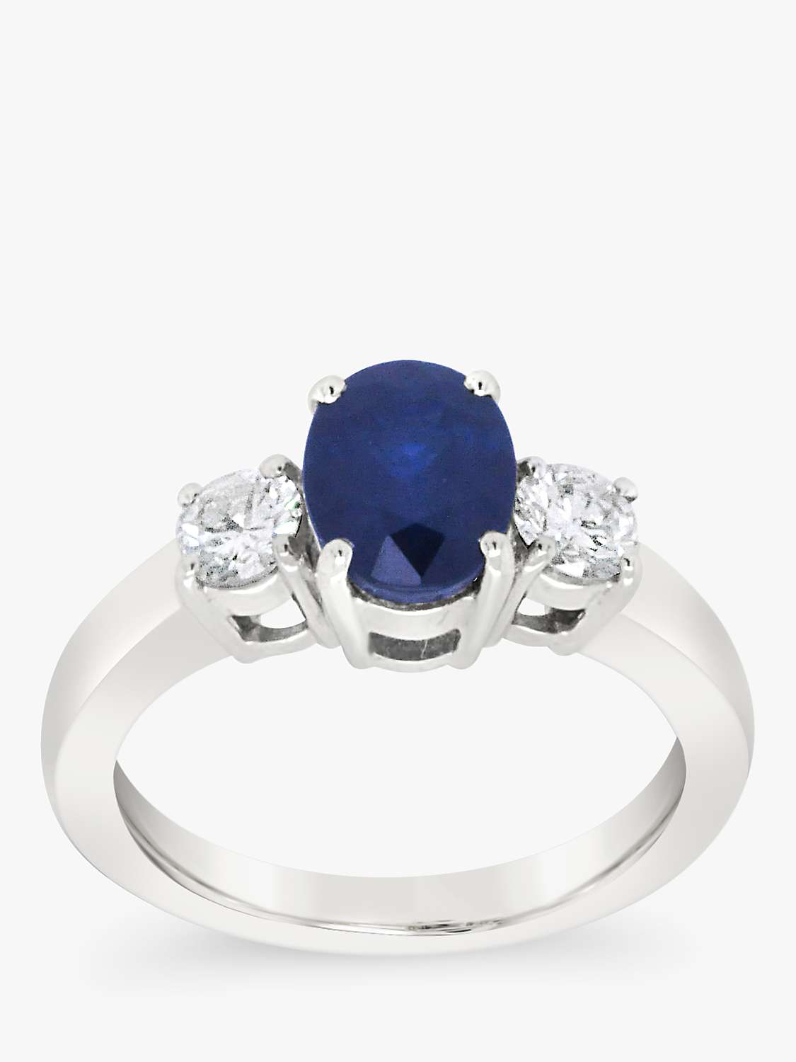 Buy Milton & Humble Jewellery 18ct White Gold  Second Hand Sapphire and Diamond Ring Online at johnlewis.com