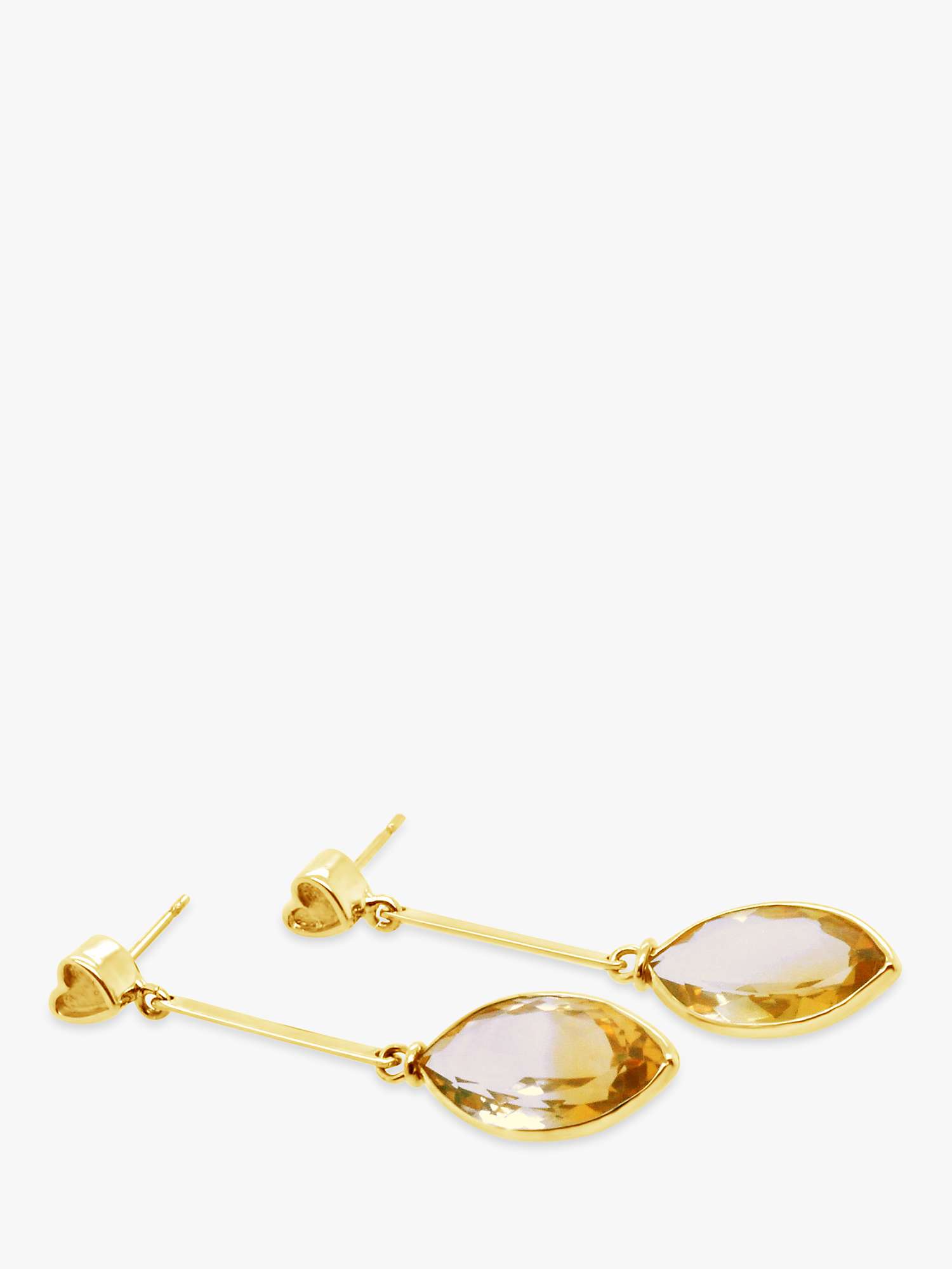 Buy Milton & Humble Jewellery 9ct Gold Second Hand Citrine Drop Earrings Online at johnlewis.com