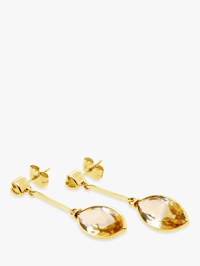 Milton & Humble Jewellery 9ct Gold Second Hand Citrine Drop Earrings