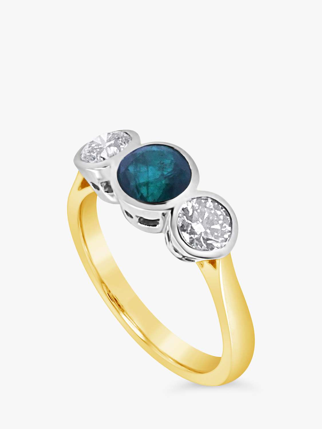 Buy Milton & Humble Jewellery 18ct White and Yellow Gold Second Hand Emerald and Diamond Ring Online at johnlewis.com