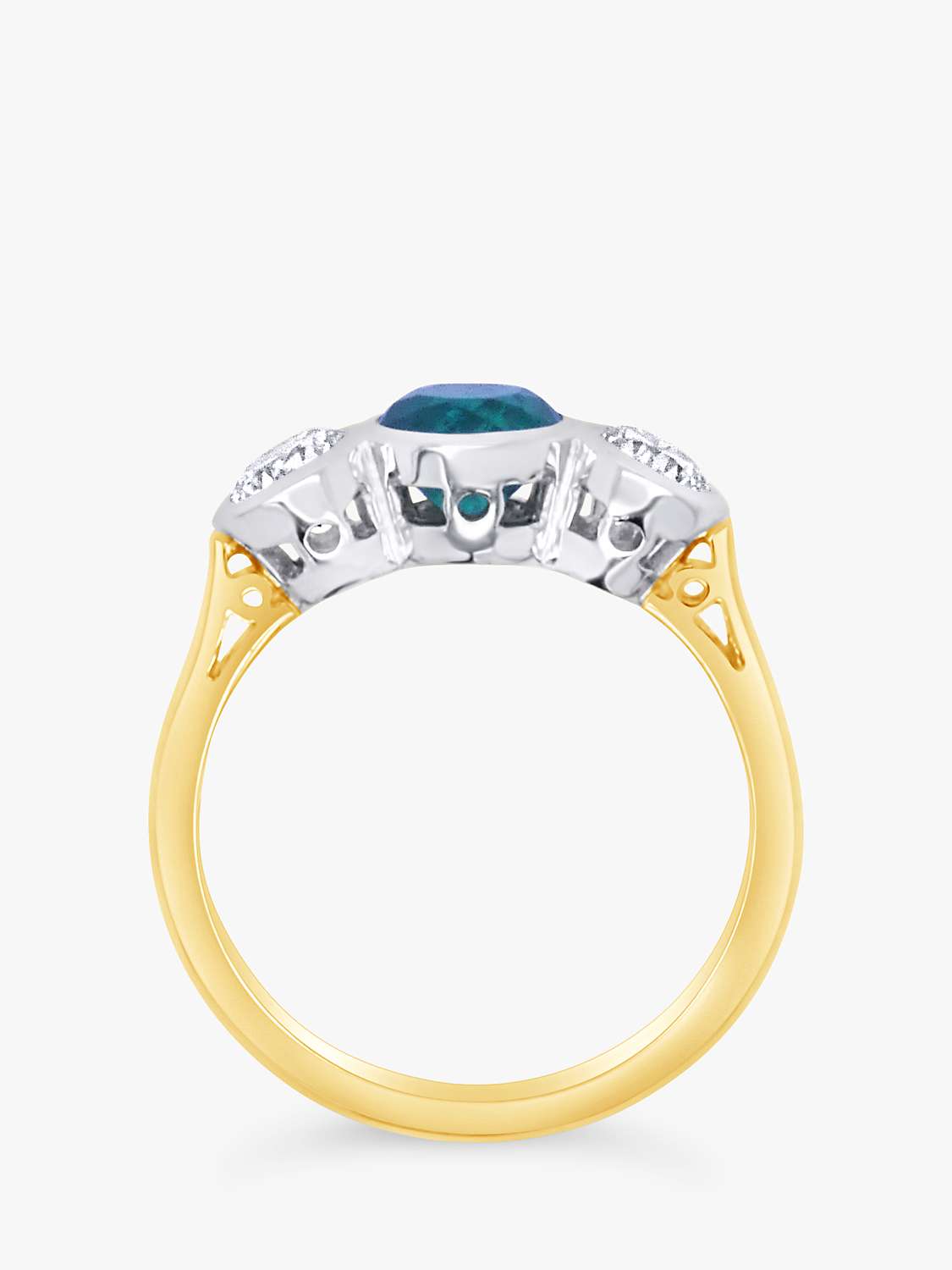 Buy Milton & Humble Jewellery 18ct White and Yellow Gold Second Hand Emerald and Diamond Ring Online at johnlewis.com