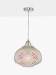 Där Roisin Textured Glass Ceiling Light, Iridescent