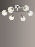 Där Izzy Twisted Glass Large Semi Flush Ceiling Light, Clear/Polished Chrome