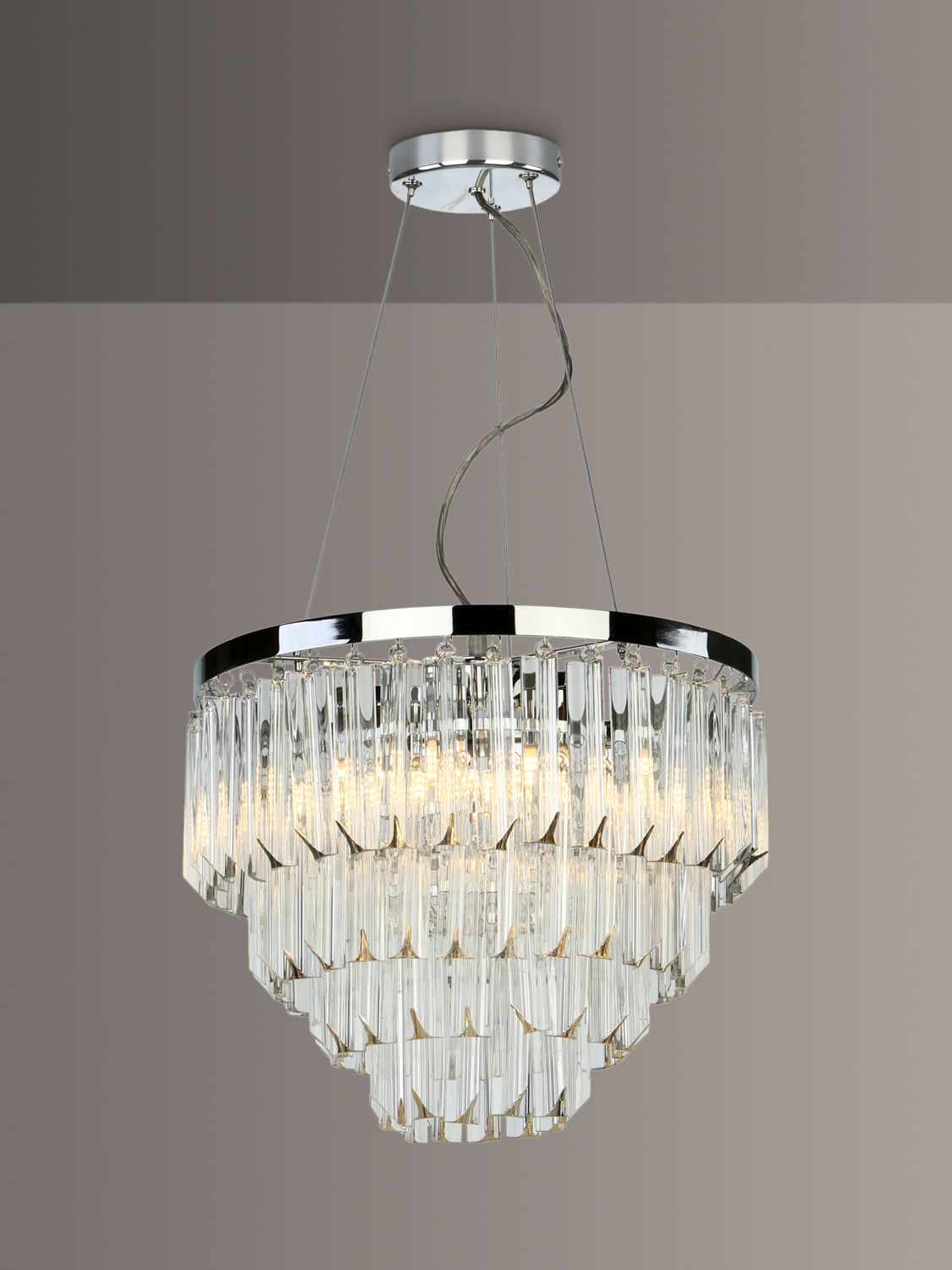 Photo of Där fame crystal chandelier ceiling light clear/polished nickel