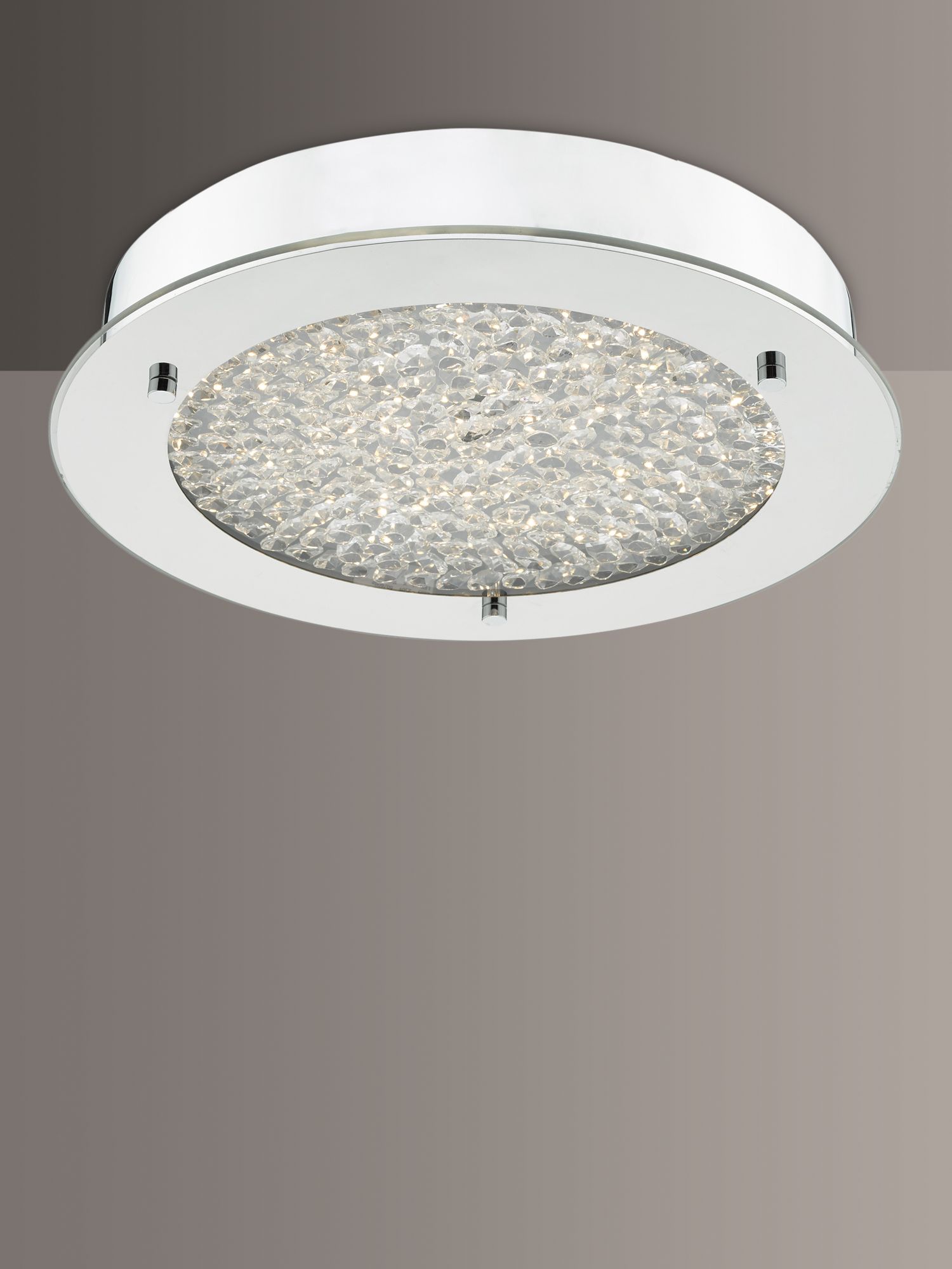 Photo of Där peta led semi flush bathroom ceiling light small polished chrome