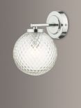 Där Wayne Textured Glass Bathroom Wall Light, Clear/Polished Chrome