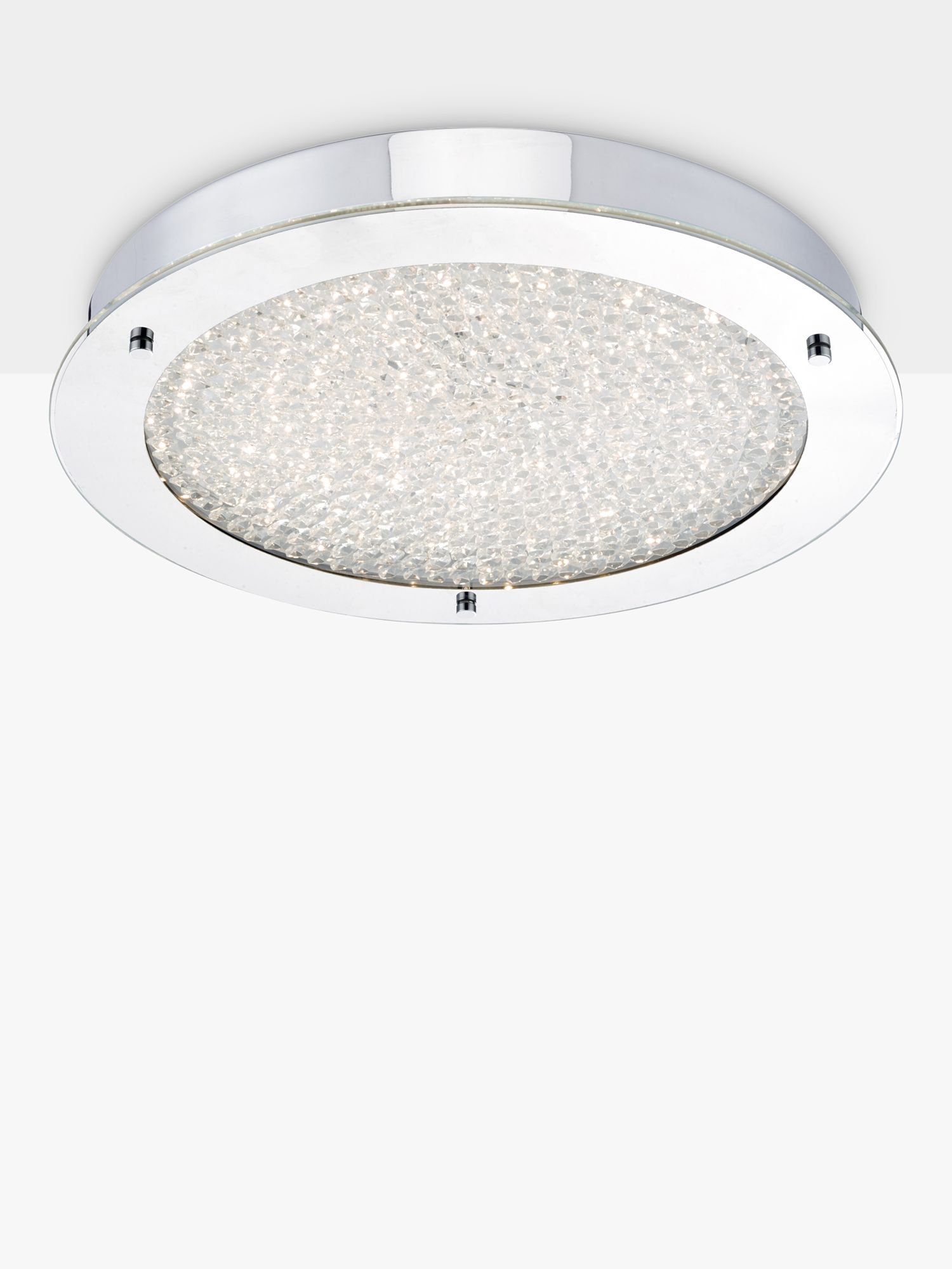 Photo of Där peta led semi flush bathroom ceiling light large polished chrome