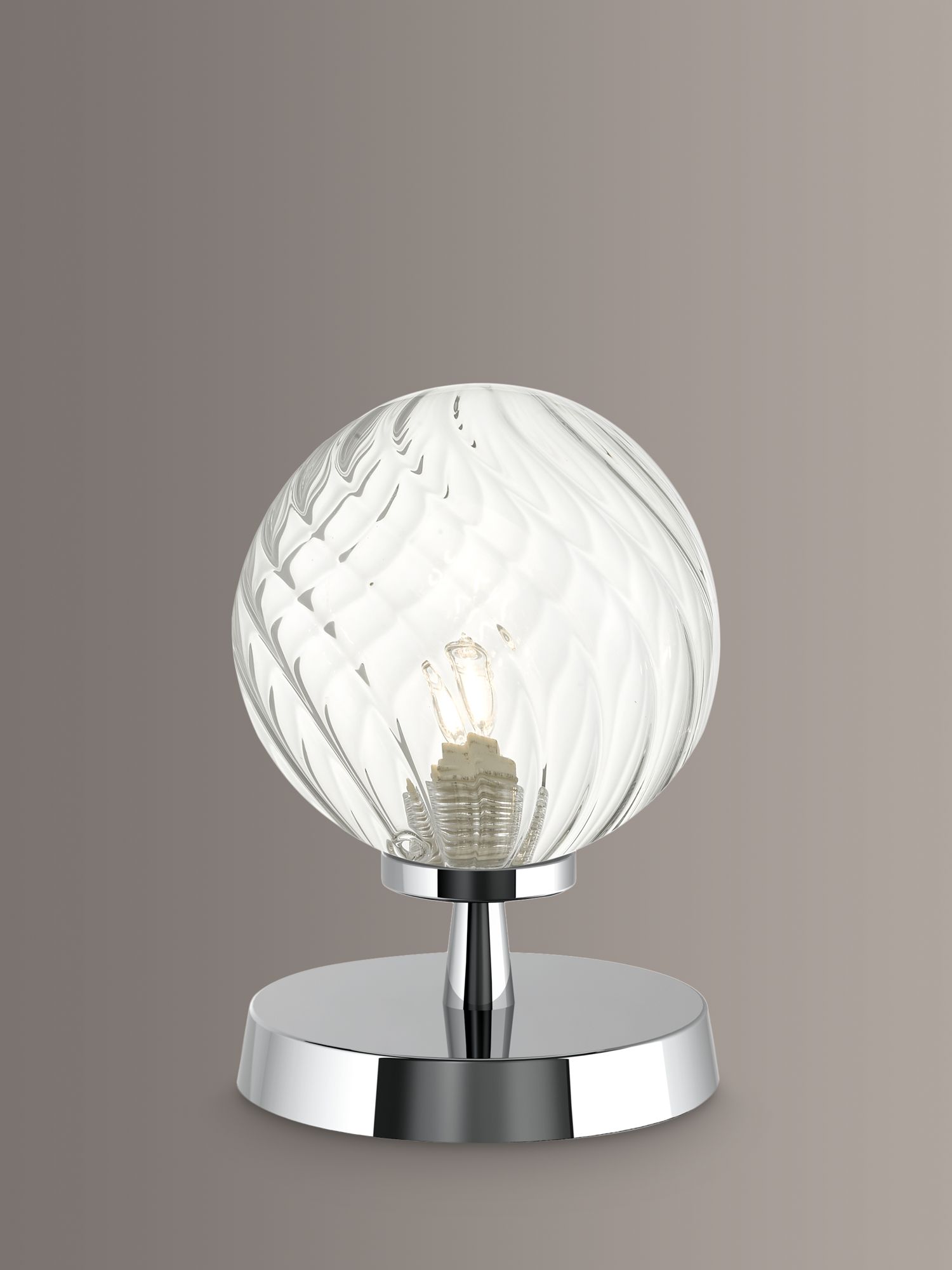 Photo of Där esben twisted glass touch table lamp polished chrome