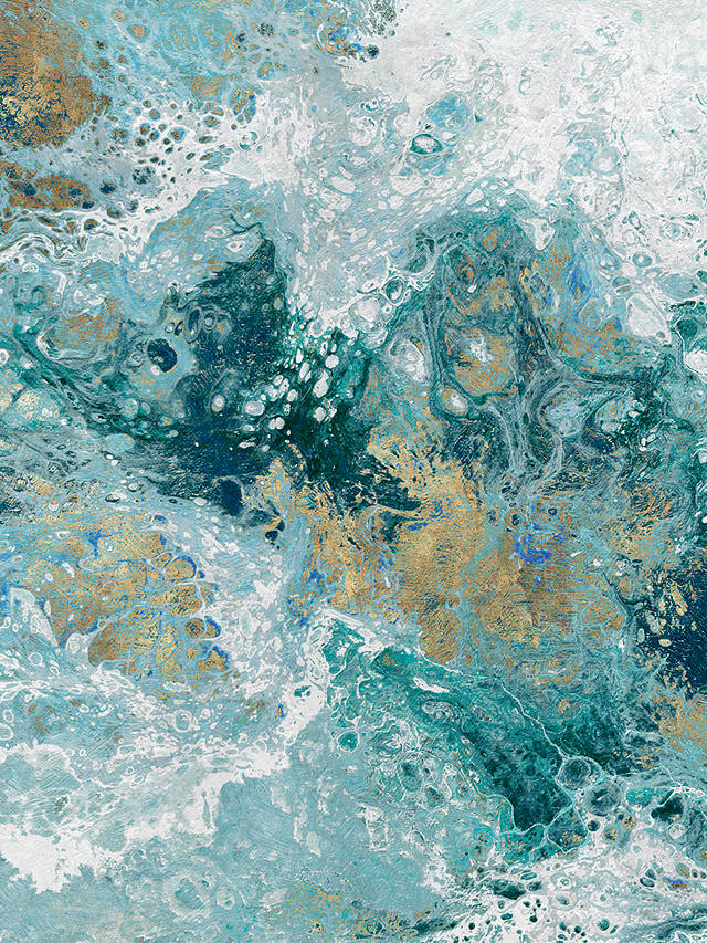 Saran I - Abstract Canvas Print, 90 x 60cm, Blue/Gold