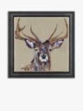 Louise Luton - 'Majesty' Stag Framed Print, 86 x 86cm, Brown