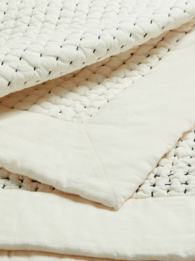 Mother of Pearl Abstract Spot Organic Cotton Throw, Ivory