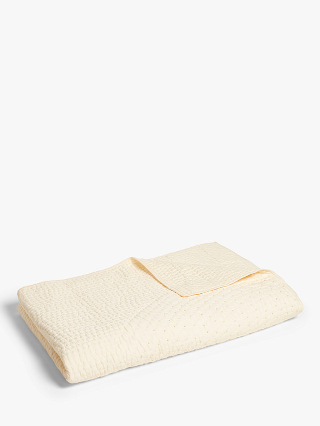 Mother of Pearl Sun Ray Organic Cotton Throw, Ivory