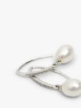 Lido Cubic Zirconia Pearl Drop Earrings, Silver/White
