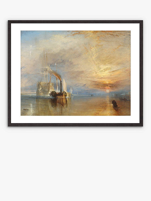 Joseph Mallord William Turner - 'The Fighting Temeraire' Framed Print & Mount, 62 x 82cm, Orange/Multi