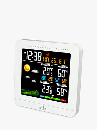 Acctim Wyndham Weather Station Digital Alarm Clock, White