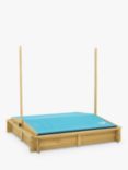 TP Toys Wooden Sandpit & Collapsible Sun Canopy