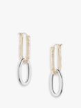 Tutti & Co Double Link Drop Earrings, Silver/Gold
