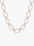 Tutti & Co Two Tone Chunky Chain Necklace, Silver/Gold